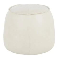 Crosby St Rowan Cream Faux Leather Ottoman -Accent Furniture Shop crosby st rowan cream faux leather ottoman 4