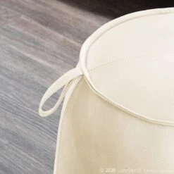 Crosby St Rowan Cream Faux Leather Ottoman -Accent Furniture Shop crosby st rowan cream faux leather ottoman 5