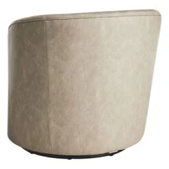 Crosby St Sawyer Grey Faux Leather Swivel Chair 7 Crosby St Sawyer Grey Faux Leather Swivel Chair -Accent Furniture Shop crosby st sawyer grey faux leather swivel chair 1