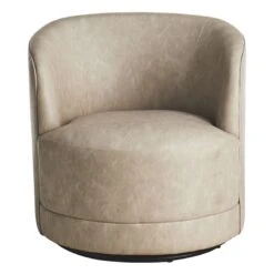 Crosby St Sawyer Grey Faux Leather Swivel Chair 8 Crosby St Sawyer Grey Faux Leather Swivel Chair -Accent Furniture Shop crosby st sawyer grey faux leather swivel chair 2