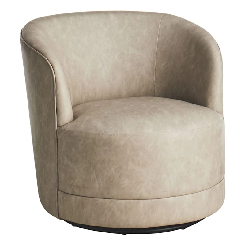 Crosby St Sawyer Grey Faux Leather Swivel Chair 3 Crosby St Sawyer Grey Faux Leather Swivel Chair