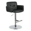 Crosby St Stout Adjustable Faux Leather Barstool, Black -Accent Furniture Shop crosby st stout adjustable faux leather barstool black