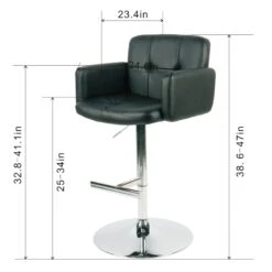 Crosby St Stout Adjustable Faux Leather Barstool, Black 11 Crosby St Stout Adjustable Faux Leather Barstool, Black -Accent Furniture Shop crosby st stout adjustable faux leather barstool black 4