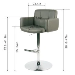 Crosby St Stout Adjustable Faux Leather Barstool, Grey 13 Crosby St Stout Adjustable Faux Leather Barstool, Grey -Accent Furniture Shop crosby st stout adjustable faux leather barstool grey 5