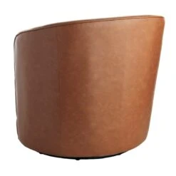 Crosby St Swivel Faux Leather Tub Chair -Accent Furniture Shop crosby st swivel faux leather tub chair 1
