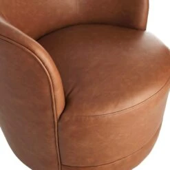 Crosby St Swivel Faux Leather Tub Chair -Accent Furniture Shop crosby st swivel faux leather tub chair 4