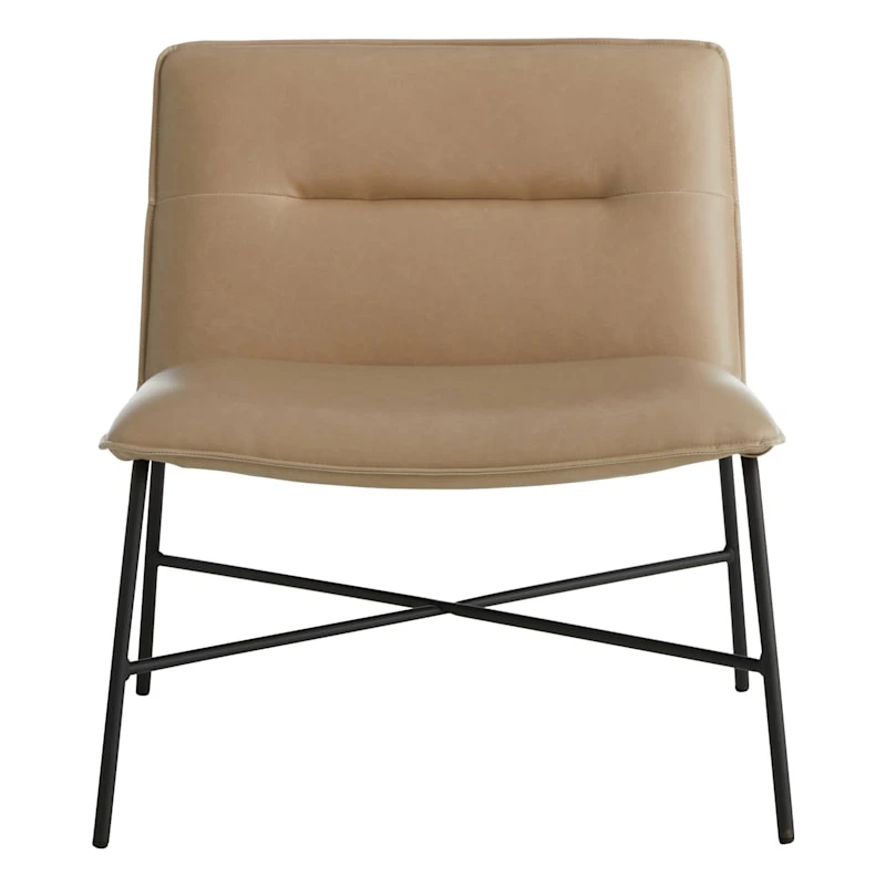 Crosby St Zoey Faux Leather Accent Chair, Light Grey 4 Crosby St Zoey Faux Leather Accent Chair, Light Grey - Image 2