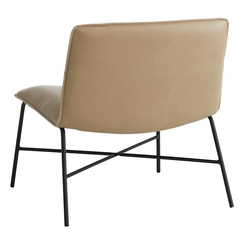 Crosby St Zoey Faux Leather Accent Chair, Light Grey 5 Crosby St Zoey Faux Leather Accent Chair, Light Grey - Image 3