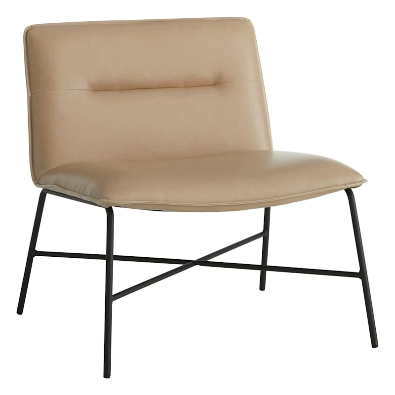 Crosby St Zoey Faux Leather Accent Chair, Light Grey 3 Crosby St Zoey Faux Leather Accent Chair, Light Grey