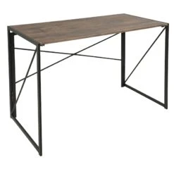 Dakota Black & Brown Industrial Modern Office Desk