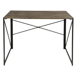 Dakota Black & Brown Industrial Modern Office Desk -Accent Furniture Shop dakota black brown industrial modern office desk 3
