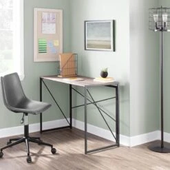 Dakota Black & Brown Industrial Modern Office Desk -Accent Furniture Shop dakota black brown industrial modern office desk 5