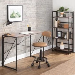 Dakota Black & Brown Industrial Modern Office Desk -Accent Furniture Shop dakota black brown industrial modern office desk 6
