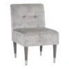 Dove Accent Chair With Silver Capped Wood Legs -Accent Furniture Shop dove accent chair with silver capped wood legs