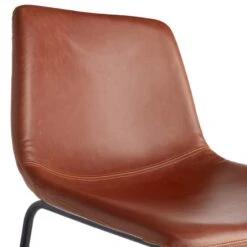 Drake Cognac Faux Leather Modern Industrial Barstool, 30" 12 Drake Cognac Faux Leather Modern Industrial Barstool, 30" -Accent Furniture Shop drake cognac faux leather modern industrial barstool 30 3