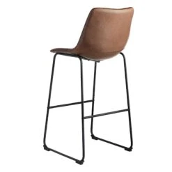 Drake Modern Faux Leather Industrial Barstool, Espresso -Accent Furniture Shop drake modern faux leather industrial barstool espresso 2