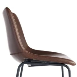 Drake Modern Faux Leather Industrial Barstool, Espresso -Accent Furniture Shop drake modern faux leather industrial barstool espresso 3