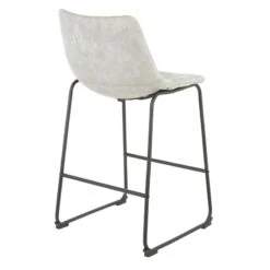 Drake Modern Faux Leather Industrial Barstool, Light Grey -Accent Furniture Shop drake modern faux leather industrial barstool light grey 3