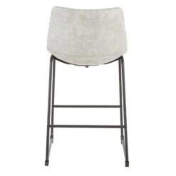 Drake Modern Faux Leather Industrial Barstool, Light Grey -Accent Furniture Shop drake modern faux leather industrial barstool light grey 4