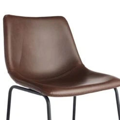 Drake Modern Faux Leather Industrial Counter Stool, Espresso -Accent Furniture Shop drake modern faux leather industrial counter stool espresso 4