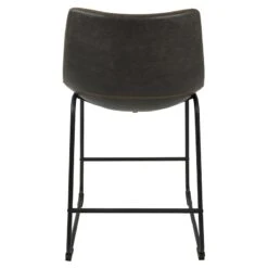 Drake Modern Industrial Faux Leather Counter Stool, Dark Grey -Accent Furniture Shop drake modern industrial faux leather counter stool dark grey 2