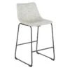 Drake Modern Industrial Faux Leather Counter Stool, Light Grey -Accent Furniture Shop drake modern industrial faux leather counter stool light grey