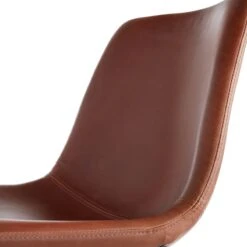 Drake Modern Industrial Faux Leather Dining Chair, Cognac -Accent Furniture Shop drake modern industrial faux leather dining chair cognac 7