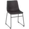 Drake Modern Industrial Faux Leather Dining Chair, Dark Grey -Accent Furniture Shop drake modern industrial faux leather dining chair dark grey