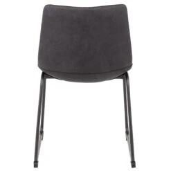 Drake Modern Industrial Faux Leather Dining Chair, Dark Grey -Accent Furniture Shop drake modern industrial faux leather dining chair dark grey 4