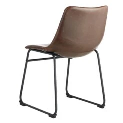Drake Modern Industrial Faux Leather Dining Chair, Espresso -Accent Furniture Shop drake modern industrial faux leather dining chair espresso 2