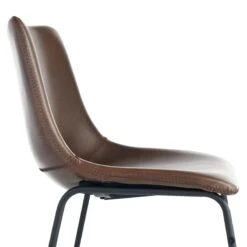 Drake Modern Industrial Faux Leather Dining Chair, Espresso -Accent Furniture Shop drake modern industrial faux leather dining chair espresso 3