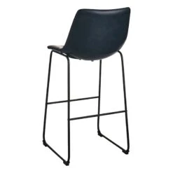 Drake Navy Blue Faux Leather Barstool -Accent Furniture Shop drake navy blue faux leather barstool 2