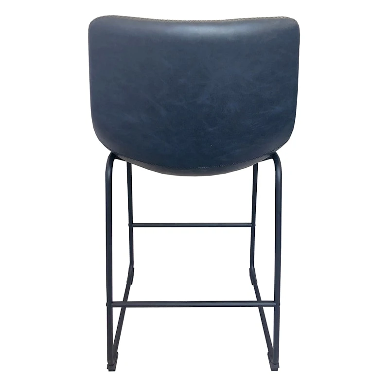 Drake Navy Blue Faux Leather Counter Stool 6 Drake Navy Blue Faux Leather Counter Stool - Image 4