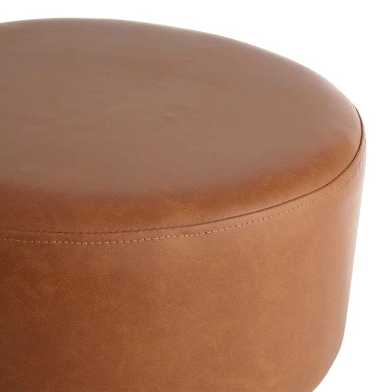 Emmy Ottoman Faux Leather, Cognac 4 Emmy Ottoman Faux Leather, Cognac - Image 2