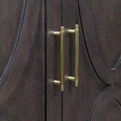Ezra 2-Door Dark Brown Cabinet With Gold Handle -Accent Furniture Shop ezra 2 door dark brown cabinet with gold handle 2