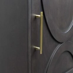 Ezra Dark Brown Cabinet With Gold Handle -Accent Furniture Shop ezra dark brown cabinet with gold handle 2