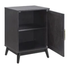 Ezra Dark Brown Cabinet With Gold Handle -Accent Furniture Shop ezra dark brown cabinet with gold handle 3