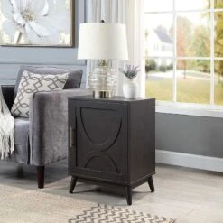 Ezra Dark Brown Cabinet With Gold Handle -Accent Furniture Shop ezra dark brown cabinet with gold handle 5