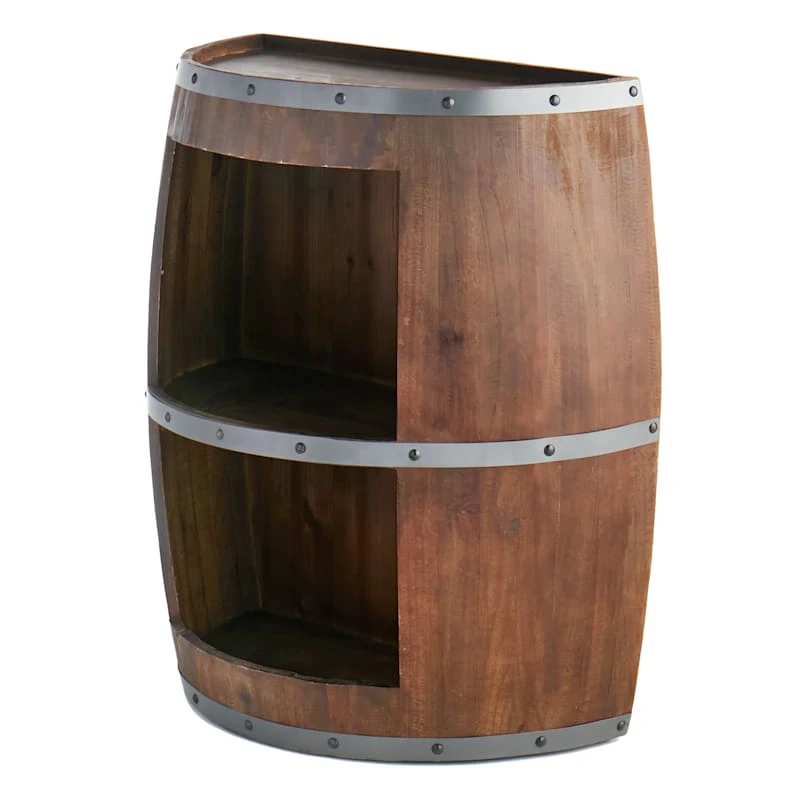 Faux Wine Barrel 2 Tier Display Shelf 5 Faux Wine Barrel 2 Tier Display Shelf - Image 3