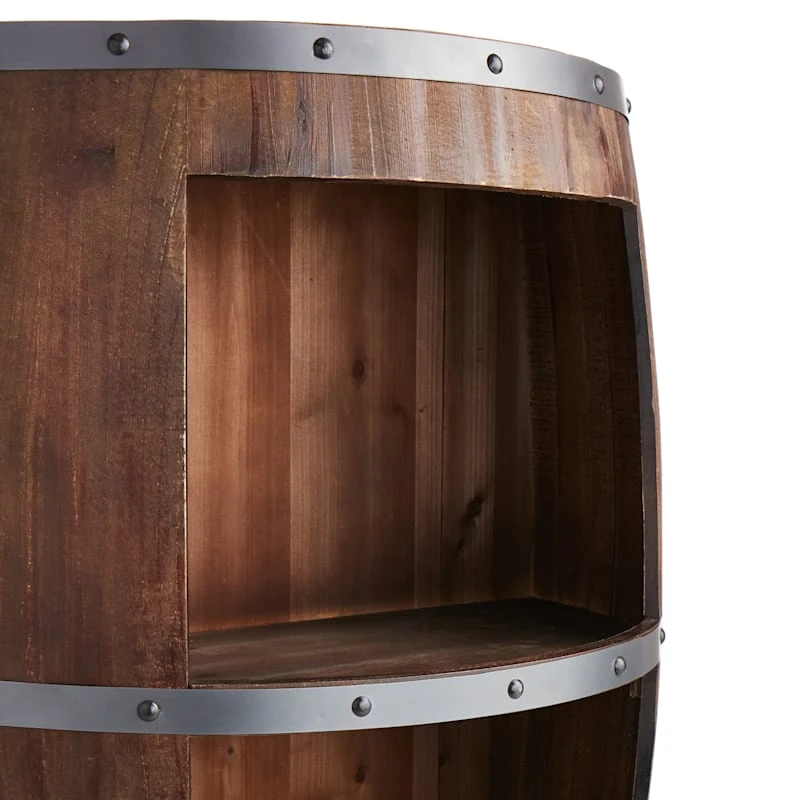 Faux Wine Barrel 2 Tier Display Shelf 7 Faux Wine Barrel 2 Tier Display Shelf - Image 5