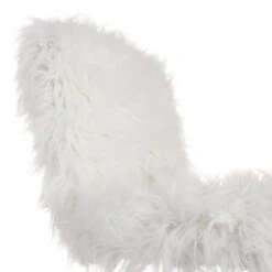 Fiona Adjustable Office Chair, White Faux Fur -Accent Furniture Shop fiona adjustable office chair white faux fur 2