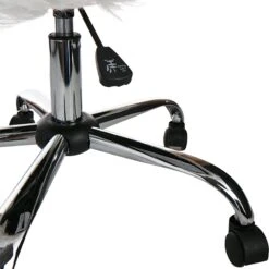 Fiona Adjustable Office Chair, White Faux Fur -Accent Furniture Shop fiona adjustable office chair white faux fur 7