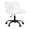 Found & Fable Aubrey Office Chair, White Sherpa -Accent Furniture Shop found fable aubrey office chair white sherpa