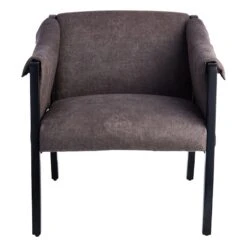 Found & Fable Axl Grey Faux Leather Armchair -Accent Furniture Shop found fable axl grey faux leather armchair 2