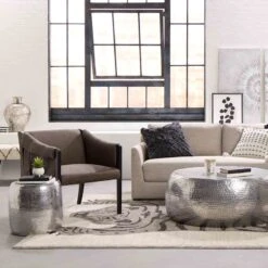 Found & Fable Axl Grey Faux Leather Armchair -Accent Furniture Shop found fable axl grey faux leather armchair 4