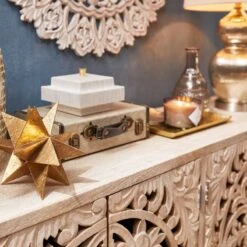 Found & Fable Carved 4-Door Sideboard 10 Found & Fable Carved 4-Door Sideboard -Accent Furniture Shop found fable carved 4 door sideboard 3