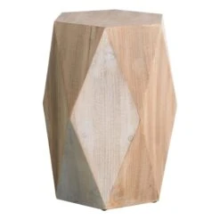 Found & Fable Hexagon Wood Stool Accent Table