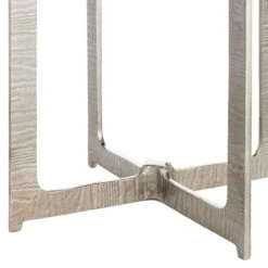 Found & Fable Judd Silver Accent Table With Marble Top -Accent Furniture Shop found fable judd silver accent table with marble top 3