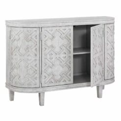 Found & Fable Lena Curved 4-Door Media Cabinet -Accent Furniture Shop found fable lena curved 4 door media cabinet 2