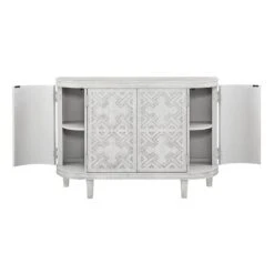 Found & Fable Lena Curved 4-Door Media Cabinet -Accent Furniture Shop found fable lena curved 4 door media cabinet 3